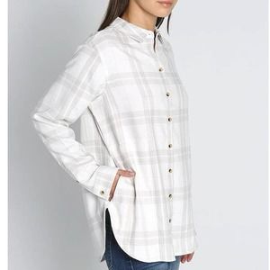 Jach’s Girlfriends JACHS GF Ivory Plaid Flannel Size XL